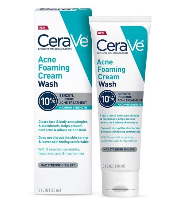 CeraVe Acne Foaming Cream Cleanser 10% (150ml)