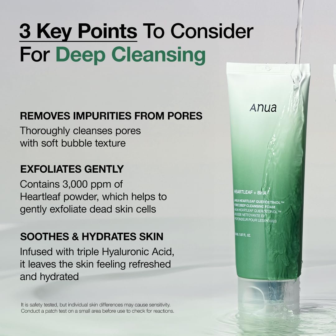 Anua Heartleaf Quercetinol Pore Deep Cleansing Foam (150ml) - Image 4