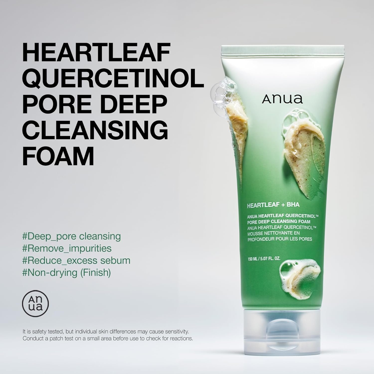 Anua Heartleaf Quercetinol Pore Deep Cleansing Foam (150ml) - Image 3