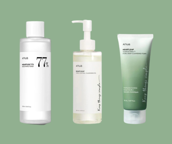 Anua Heartleaf Pore Control Cleansing Oil (200ml), Heartleaf Quercetinol Pore Deep Cleansing Foam (150ml) & Heartleaf 77% Soothing Toner (250ml)