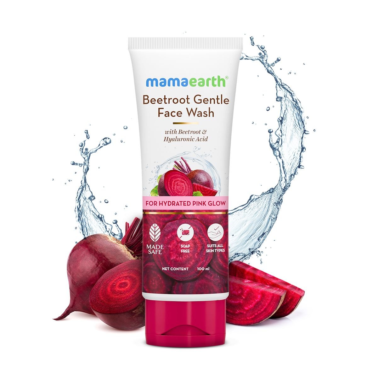 Mamaearth Beetroot Gentle Face Wash With Beetroot & Hyaluronic Acid (100ml) - Image 2