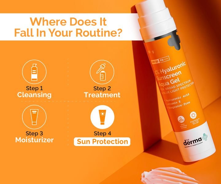 Dermaco 1% Hyaluronic Sunscreen Aqua Gel SPF 50 (50g) - Image 5