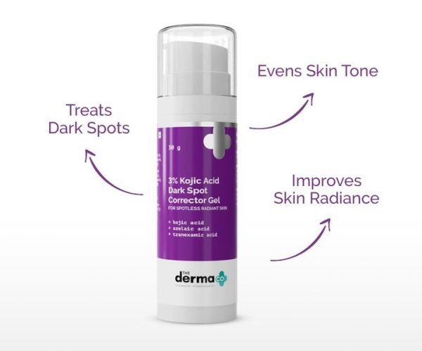 Derma co 3% Kojic Acid Dark Spot Corrector Gel with Azelaic & Tranexamic Acid (30g) - Image 2