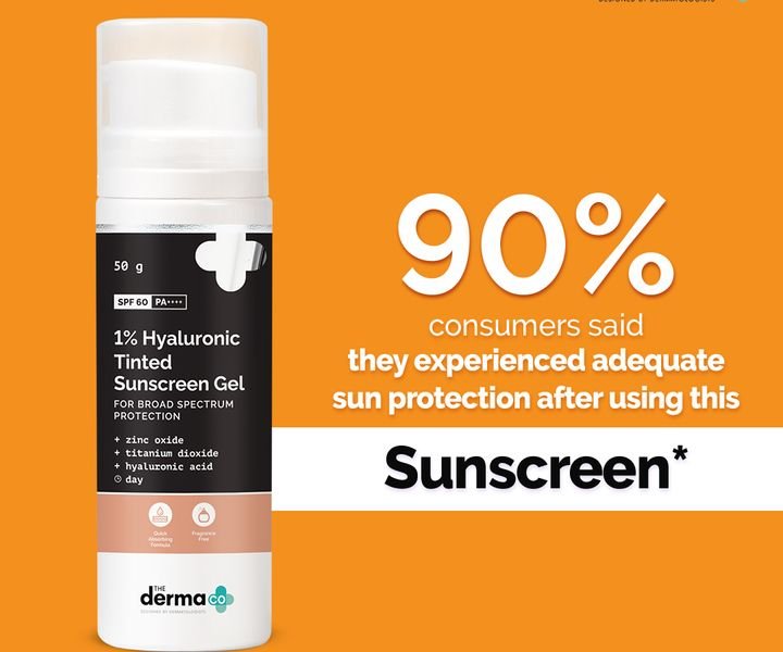 Dermaco 1% Hyaluronic Tinted Sunscreen Gel for Broad Spectrum Protection SPF 60  (50g) - Image 4