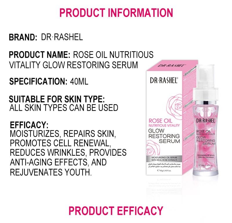 Dr Rashel Rose Oil Nutritious Vitality Glow Restoring Face serum - Image 4
