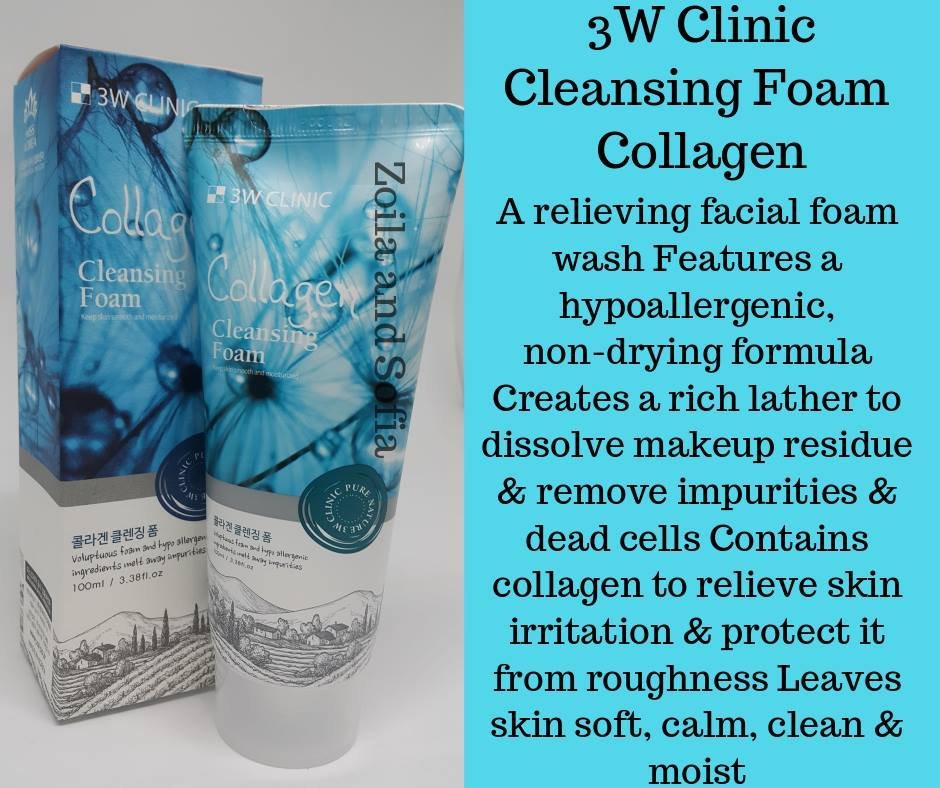 3w Clinic Collagen Cleansing Foam (100ml) - Image 2