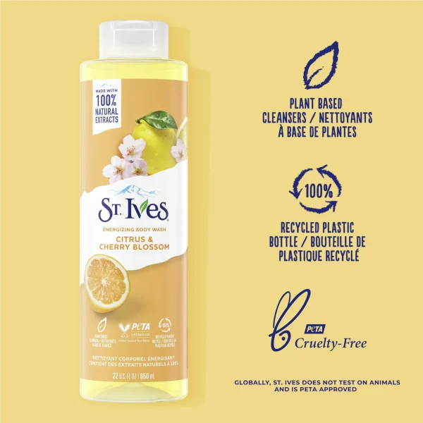 St. Ives Citrus & Cherry Blossom Body Wash (650ml) - Image 3