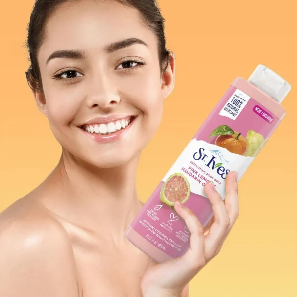 St Ives Pink Lemon & Mandarin Orange Body Wash(650ml) - Image 2