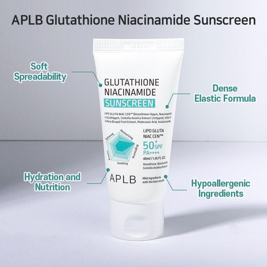 APLB Glutathione Niacinamide Sunscreen SPF 50 (40ml) - Image 5