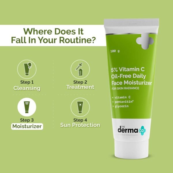 Derma Co 5% Vitamin C Oil-Free Daily Face Moisturizer (100g) - Image 3