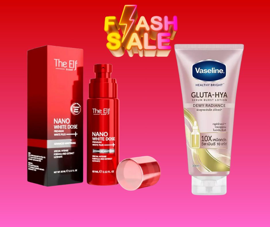 Flash Offer The Elf Nano White Dose Premium White Plus Serum (60ml) & Vaseline Healthy Bright Gluta-Hya  Lotion - Image 2