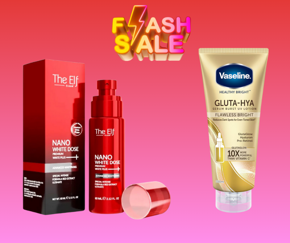 Flash Offer The Elf Nano White Dose Premium White Plus Serum (60ml) & Vaseline Healthy Bright Gluta-Hya  Lotion - Image 3