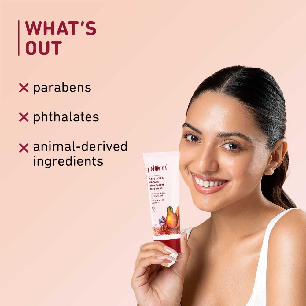 Plum Saffron & Papaya Glow Face Wash (100ml) - Image 4