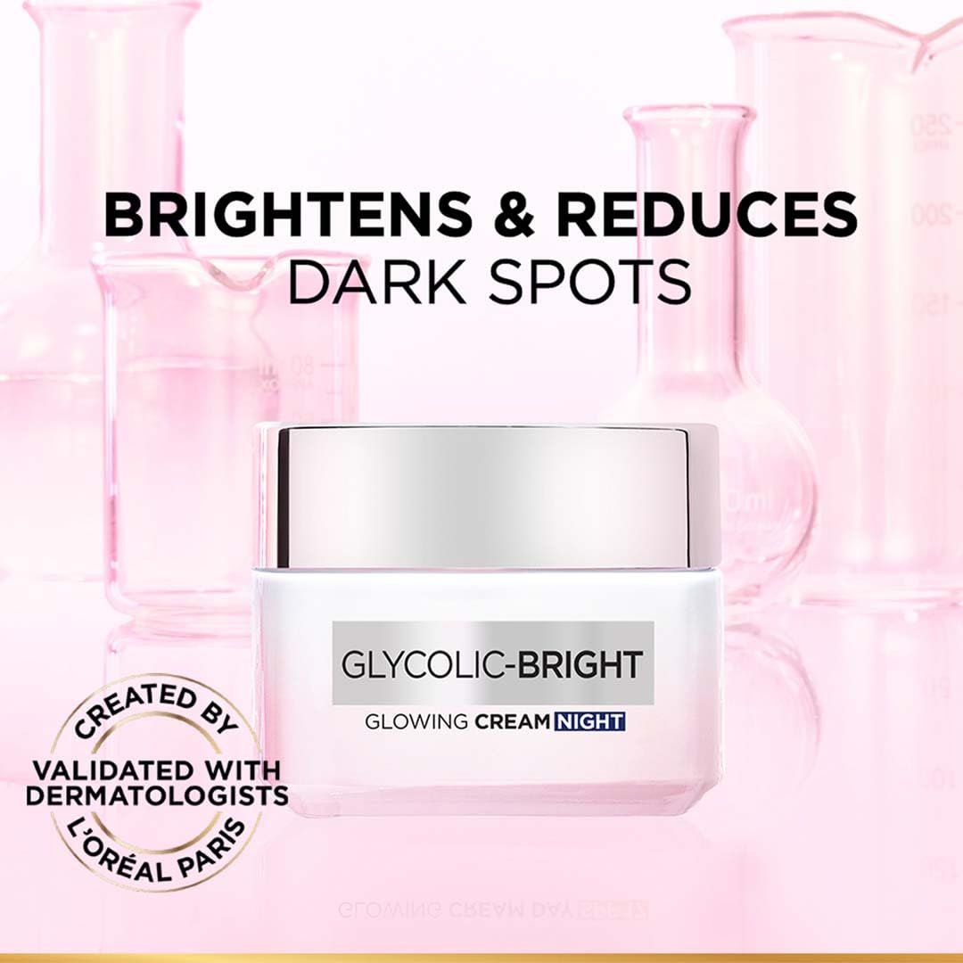 L'Oreal Paris Glycolic Bright Glowing Night Cream -50ml - Image 5