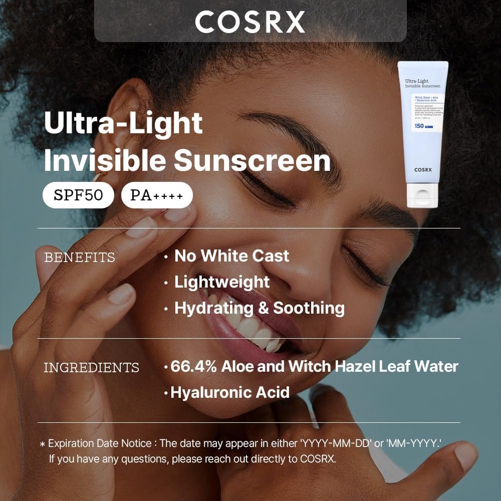 COSRX Ultra-Light Invisible Sunscreen SPF 50 PA++++ (50ml) - Image 2