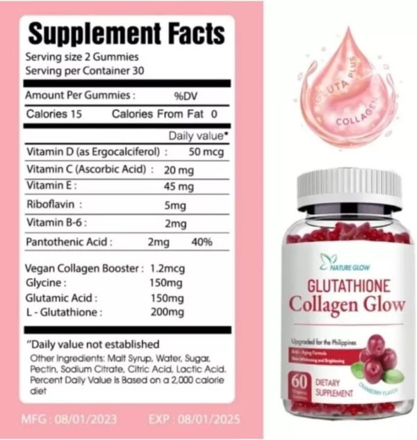 Nature Glow Glutathione Collagen Glow Cranberry - Image 3