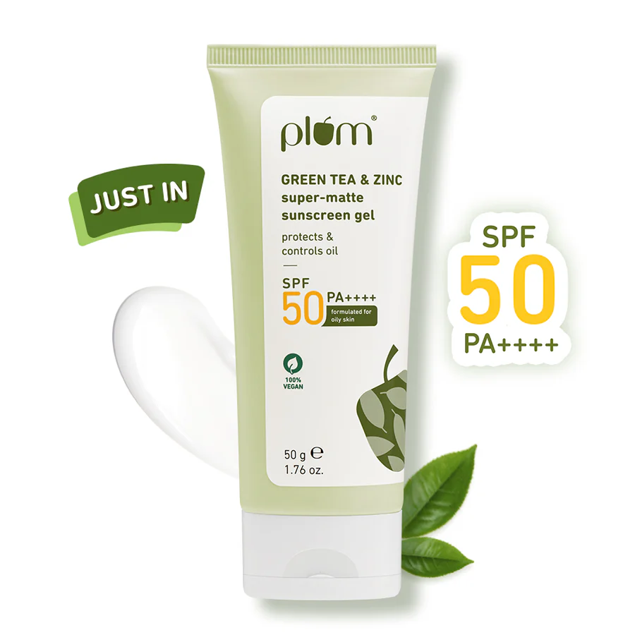 Plum Green Tea & Zinc Super-Matte Sunscreen Gel - For Oily Skin (50g) - Image 2