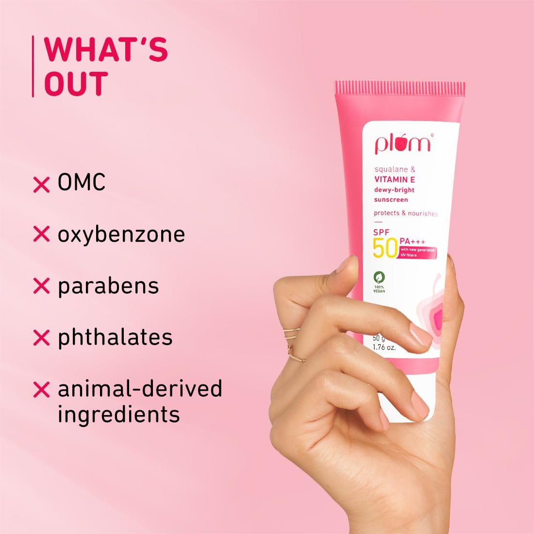 Plum Squalane&Vitamin E Dewy-Bright Sunscreen Spf 50 Pa+++(50g) - Image 5