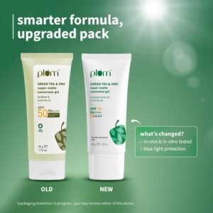 Plum Green Tea & Zinc Super-Matte Sunscreen Gel – For Oily Skin (50g)