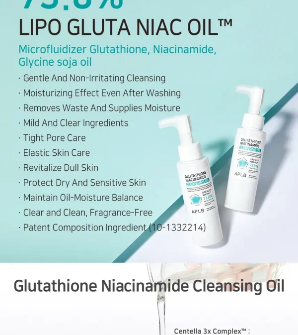 APLB Glutathione Niacinamide Cleansing Oil (105ml) - Image 3