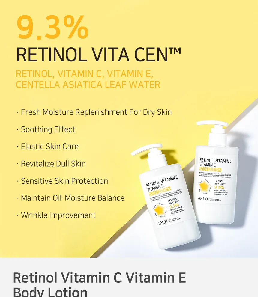 APLB - Retinol Vitamin C Vitamin E Body Lotion (300ml) - Image 2