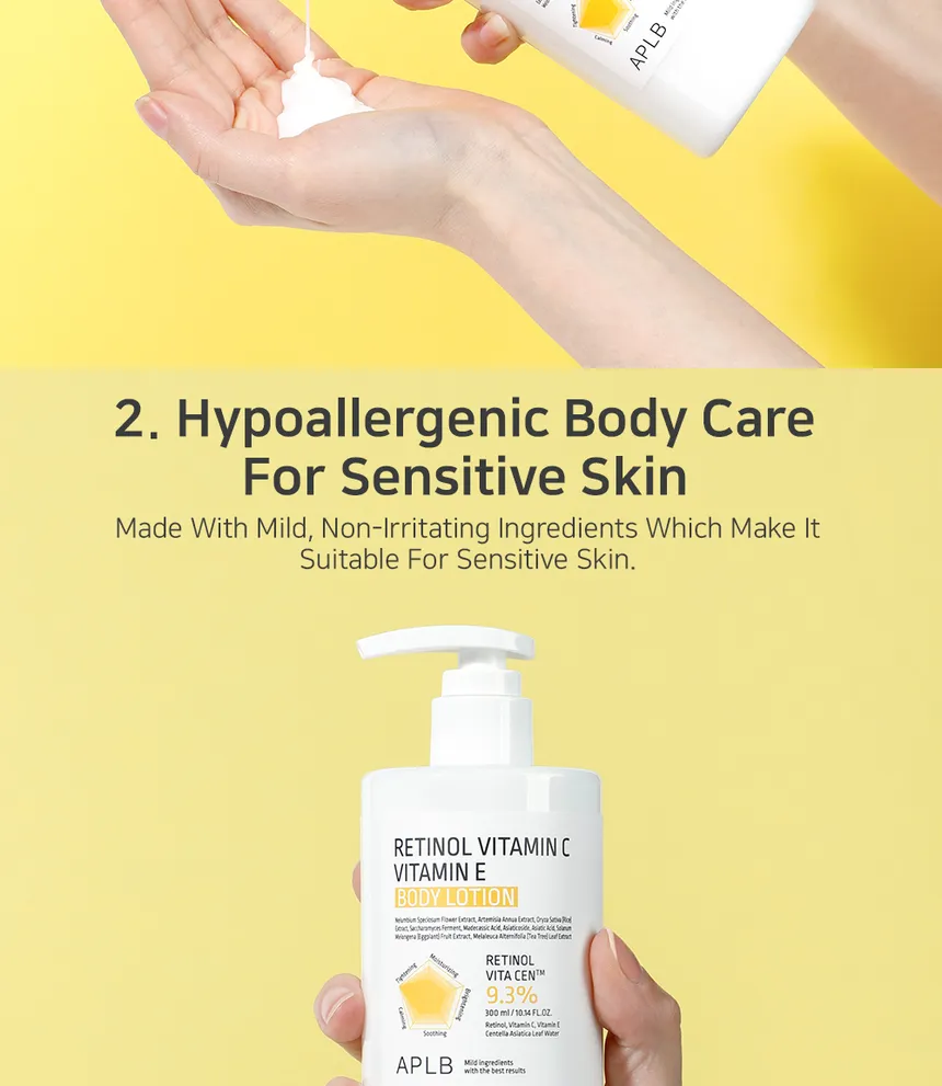 APLB - Retinol Vitamin C Vitamin E Body Lotion (300ml) - Image 5