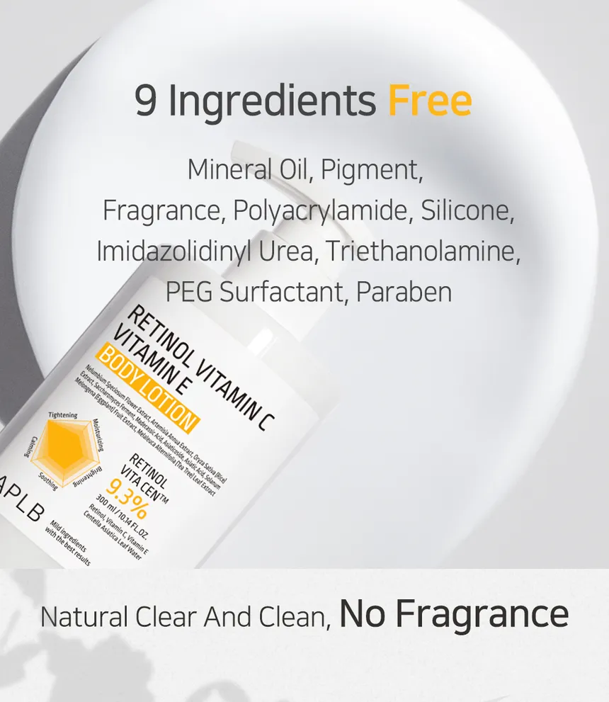 APLB - Retinol Vitamin C Vitamin E Body Lotion (300ml) - Image 8