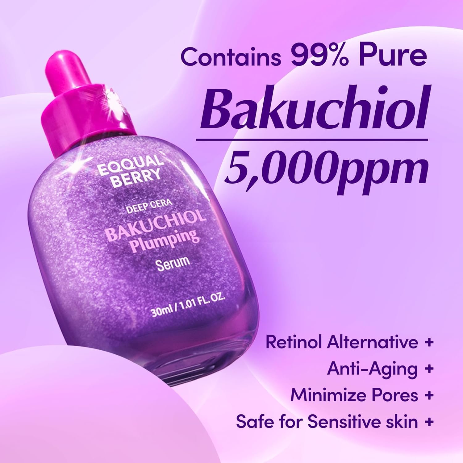 EQQUALBERRY Bakuchiol Plumping Serum-(30ml) - Image 2