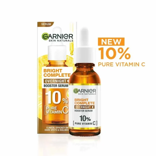 Garnier Bright Complete Night Vitamin C Serum With 10% Pure Vitamin C for Bright Skin (30ml)