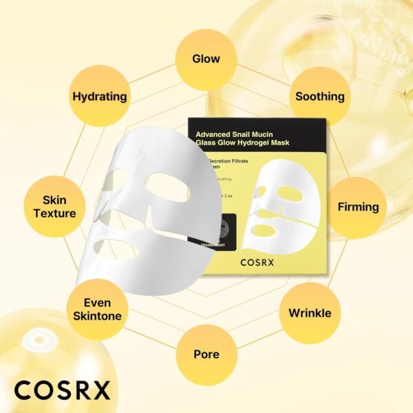 COSRX Advanced Snail Mucin Glass Glow Hydrogel Face Masks - Image 4