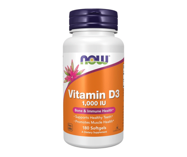 NOW Supplements, Vitamin D-3 1,000 IU, High Potency, Structural support*, 180 Softgels