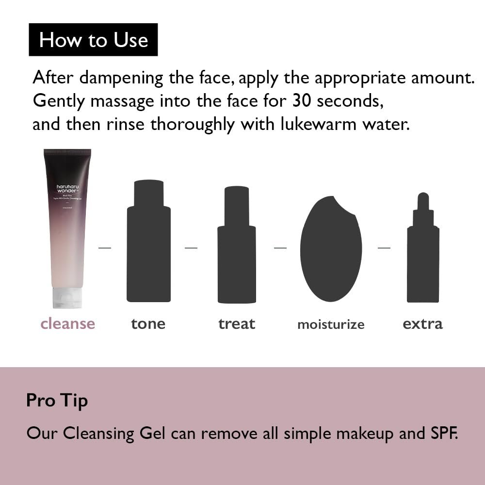 HARUHARU wonder Black Rice Triple AHA Gentle Cleansing-100ml - Image 4