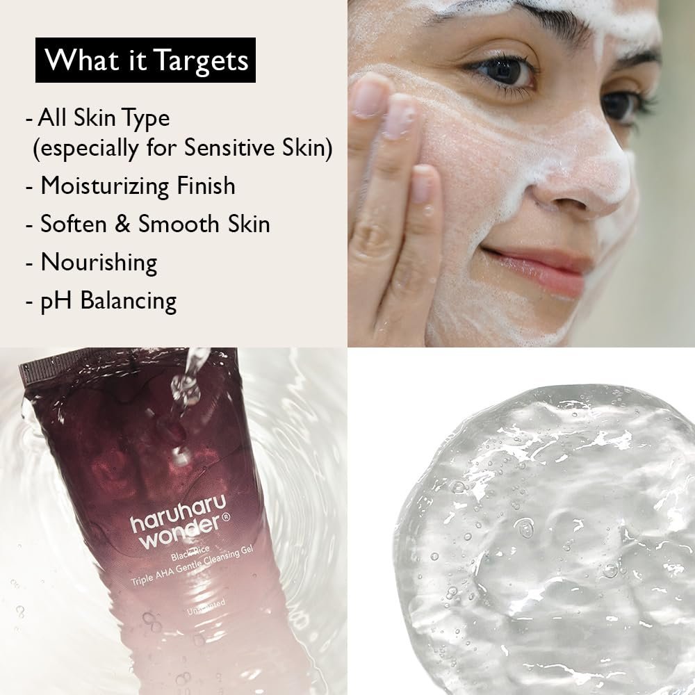 HARUHARU wonder Black Rice Triple AHA Gentle Cleansing-100ml - Image 3