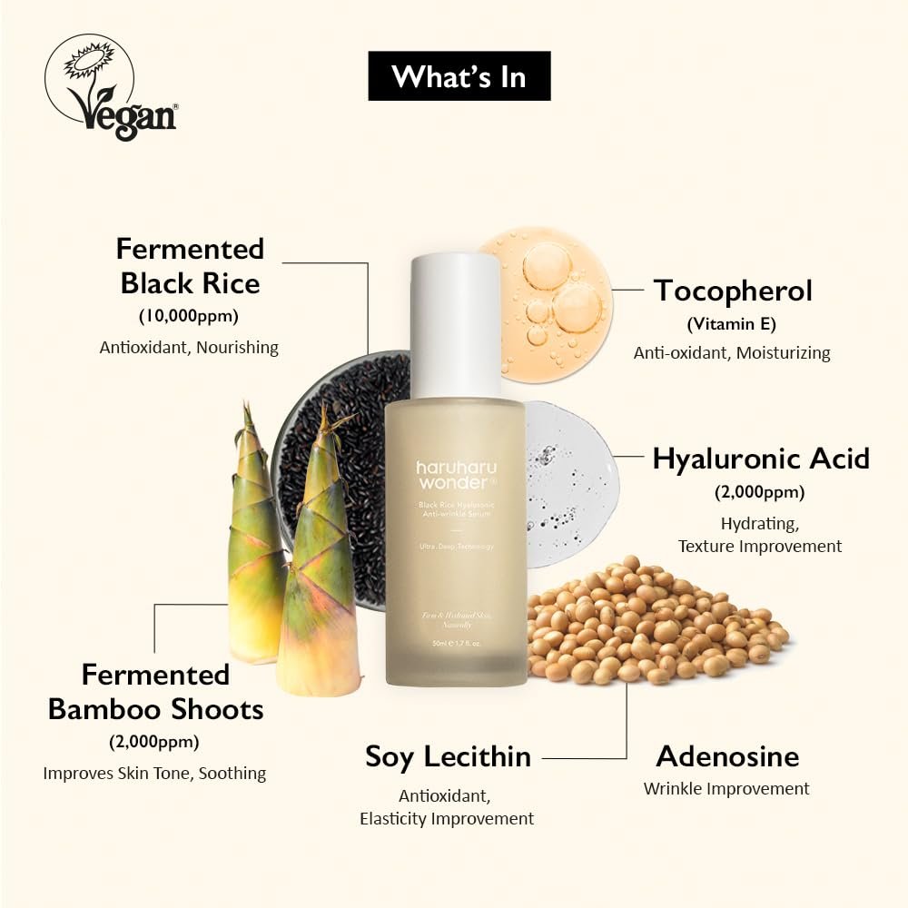 Haruharu Wonder Black Rice Hyaluronic Anti-Wrinkle Serum-50ml - Image 2