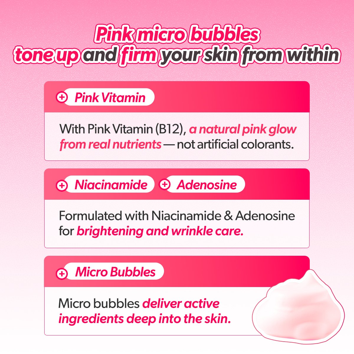 Omitted Pink Vita PDRN Bubble-tox Ampoule (90ml) - Image 4