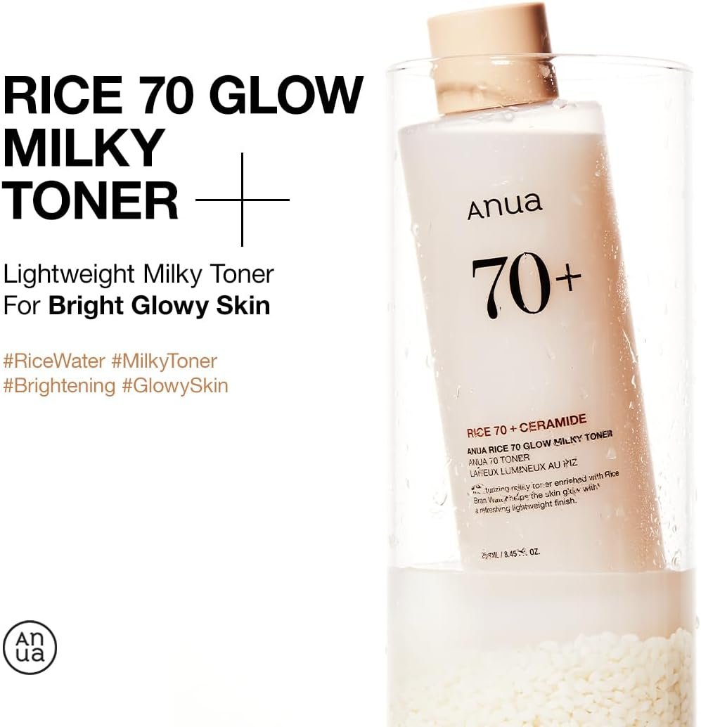 ANUA Rice 70 + Ceramide Glow Milky Toner (250ml) - Image 2