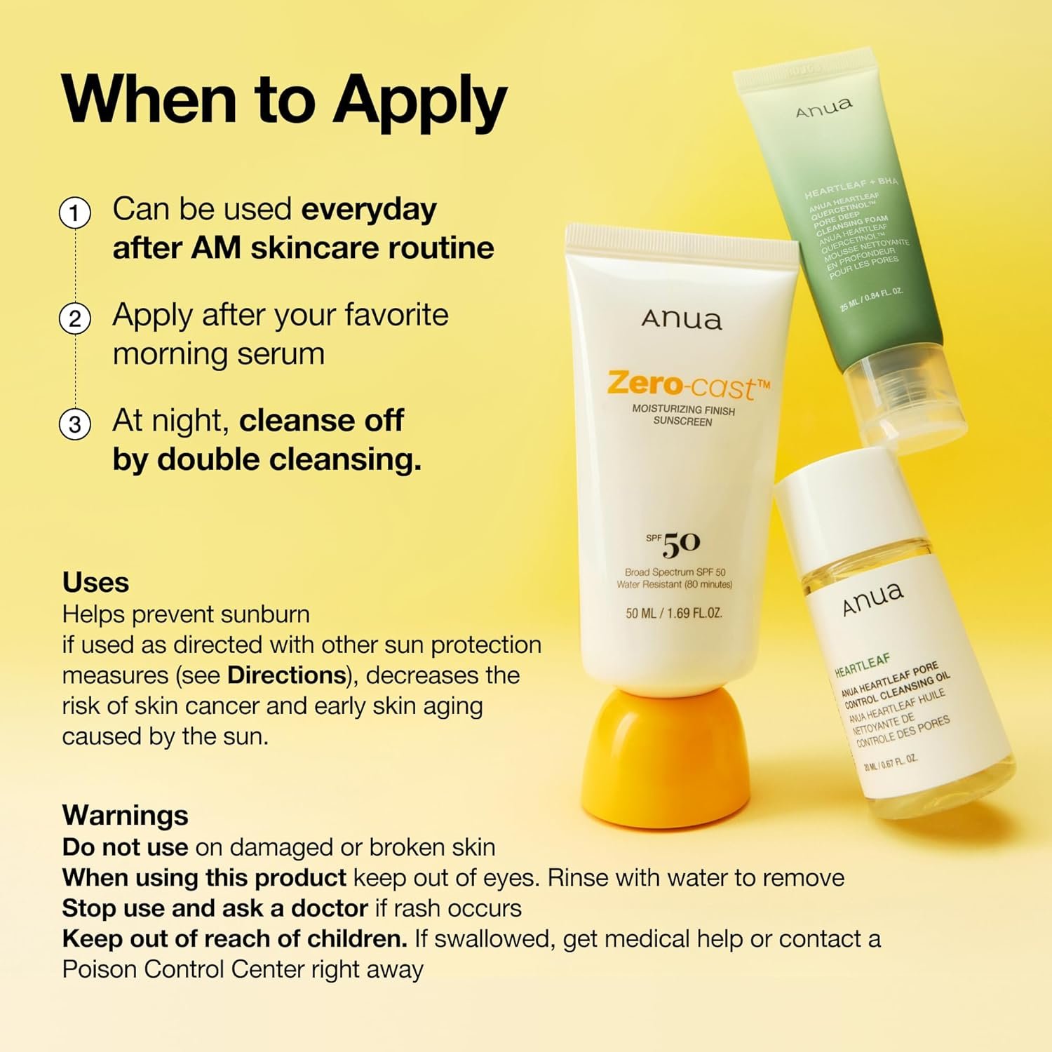 Anua Zero-Cast Moisturizing Finish Sunscreen(SPF 50)-50ml - Image 7