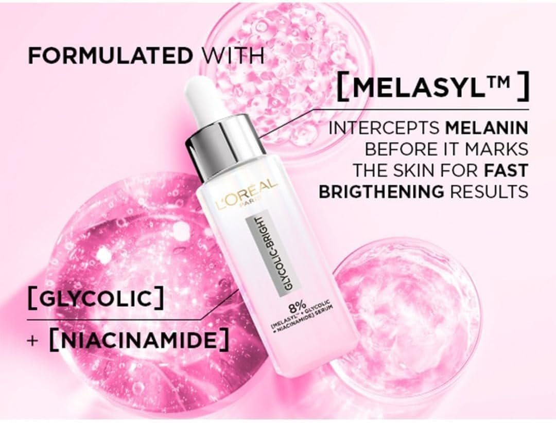 L’Oréal Paris Melasyl Glycolic Acid and Anti Dark Spot Face Serum-(30ml) - Image 2