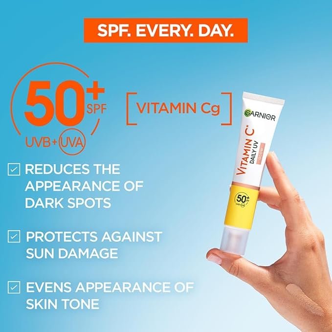 Garnier Vitamin C Daily UV Brightening Fluid Sheer Glow, SPF50+(40ml) - Image 4