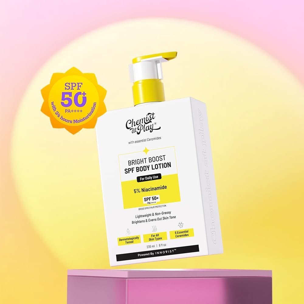 Chemist At Play Bright Boost SPF Body Lotion | With 5% Niacinamide & SPF 50+(236ml) - Image 7
