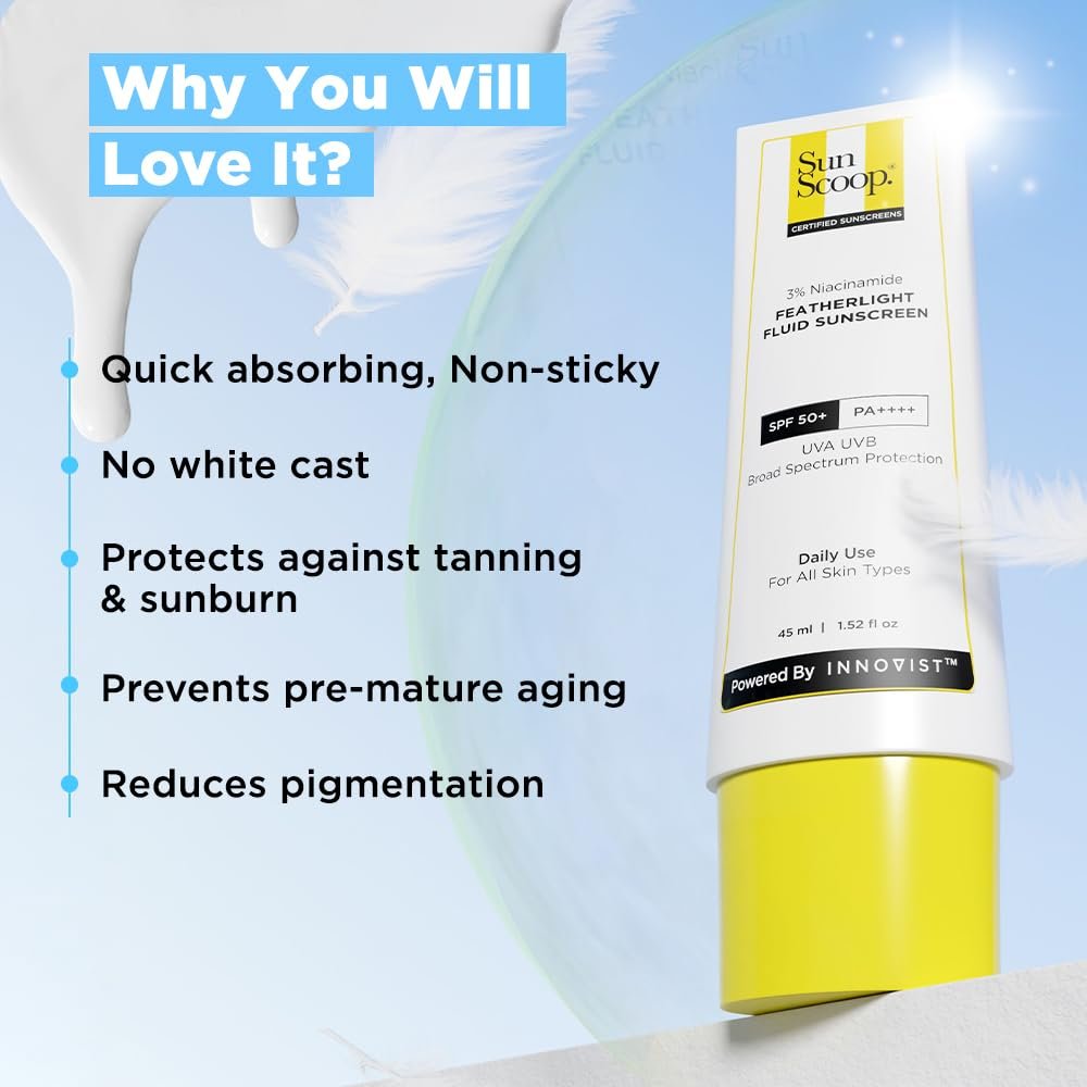 Sunscoop 3% Niacinamide Fluid Sunscreen SPF 50+(45ml) - Image 3