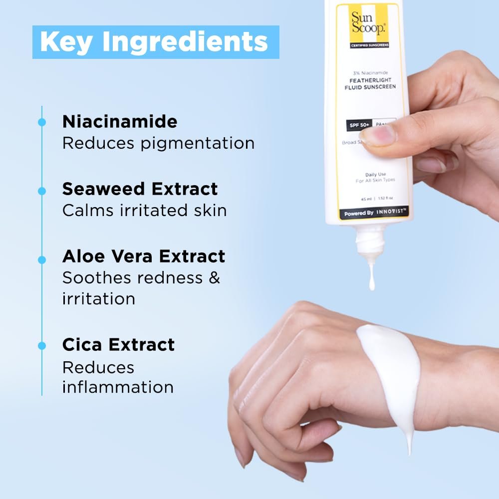 Sunscoop 3% Niacinamide Fluid Sunscreen SPF 50+(45ml) - Image 4