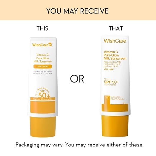 WishCare Vitamin C Pure Glow Milk Sunscreen with SPF 50-50ml - Image 5