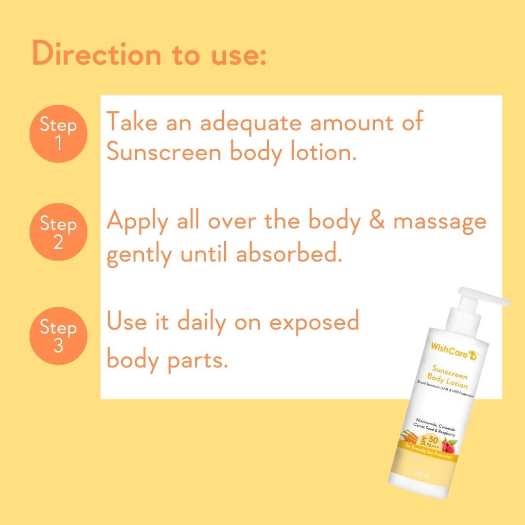 WishCare Sunscreen Body Lotion with SPF 50-200ml - Image 5