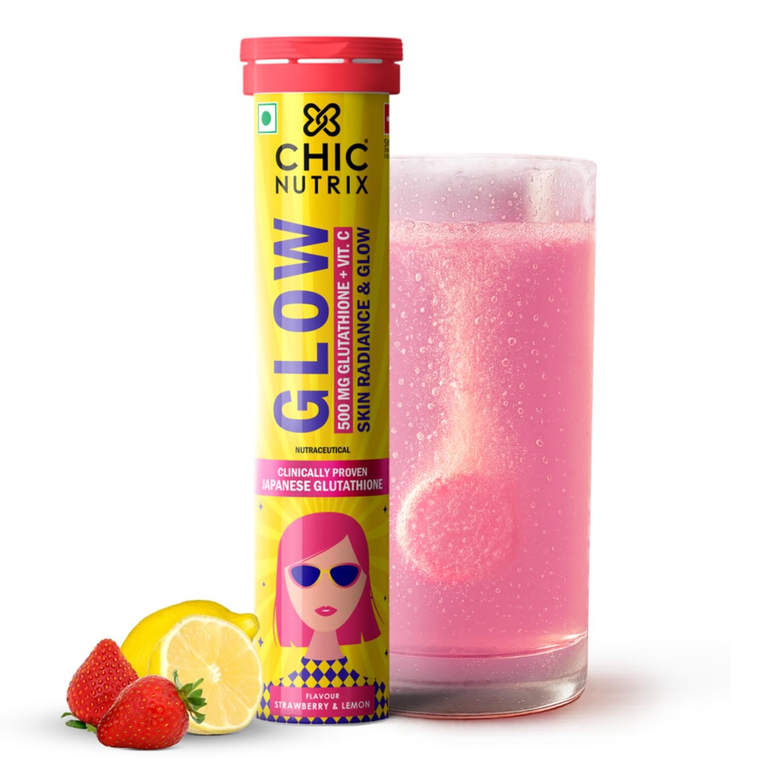 Chicnutrix Glow 500 MG Glutathione + Vit.C Tablets -(20)