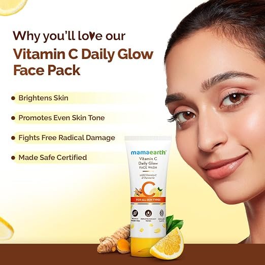Mamaearth Vitamin C Daily Glow Face Wash-100ml - Image 2